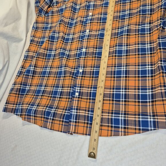 Roundtree & Yorke Gold Label Men's Shirt Size XLT Short Sleeve Orange Plaid  (57 - Picture 9 of 10